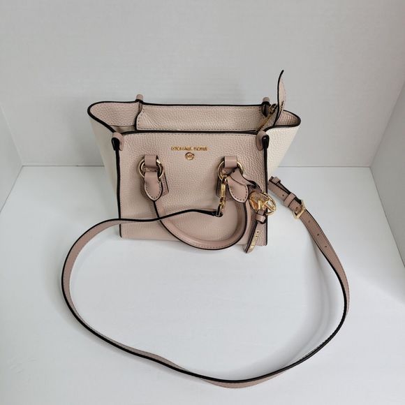 Michael Kors Kris Small Color-Block‎ Pebbled Leather Satchel. - Picture 1 of 16